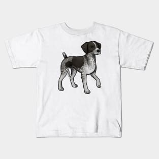 Dog - German Shorthaired Pointer - Black White Ticked Patched Kids T-Shirt